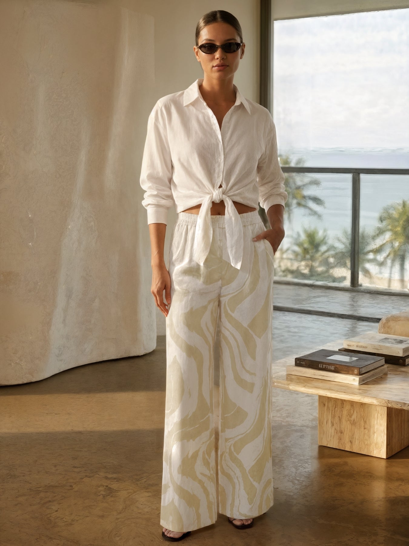Leer Pants - Luze Ivory