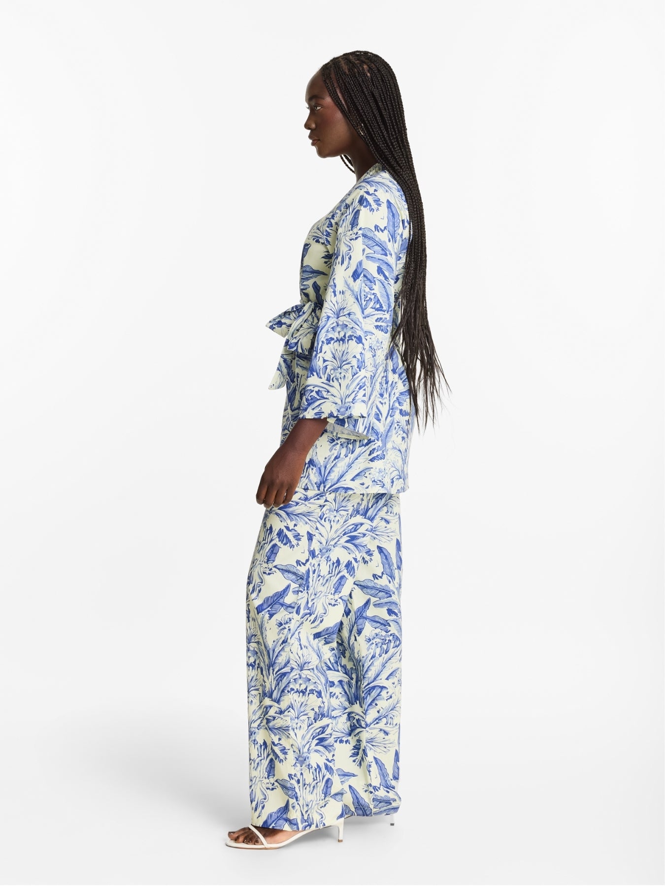 Printed Cotton Poplin Leer Pants - Toile Blu