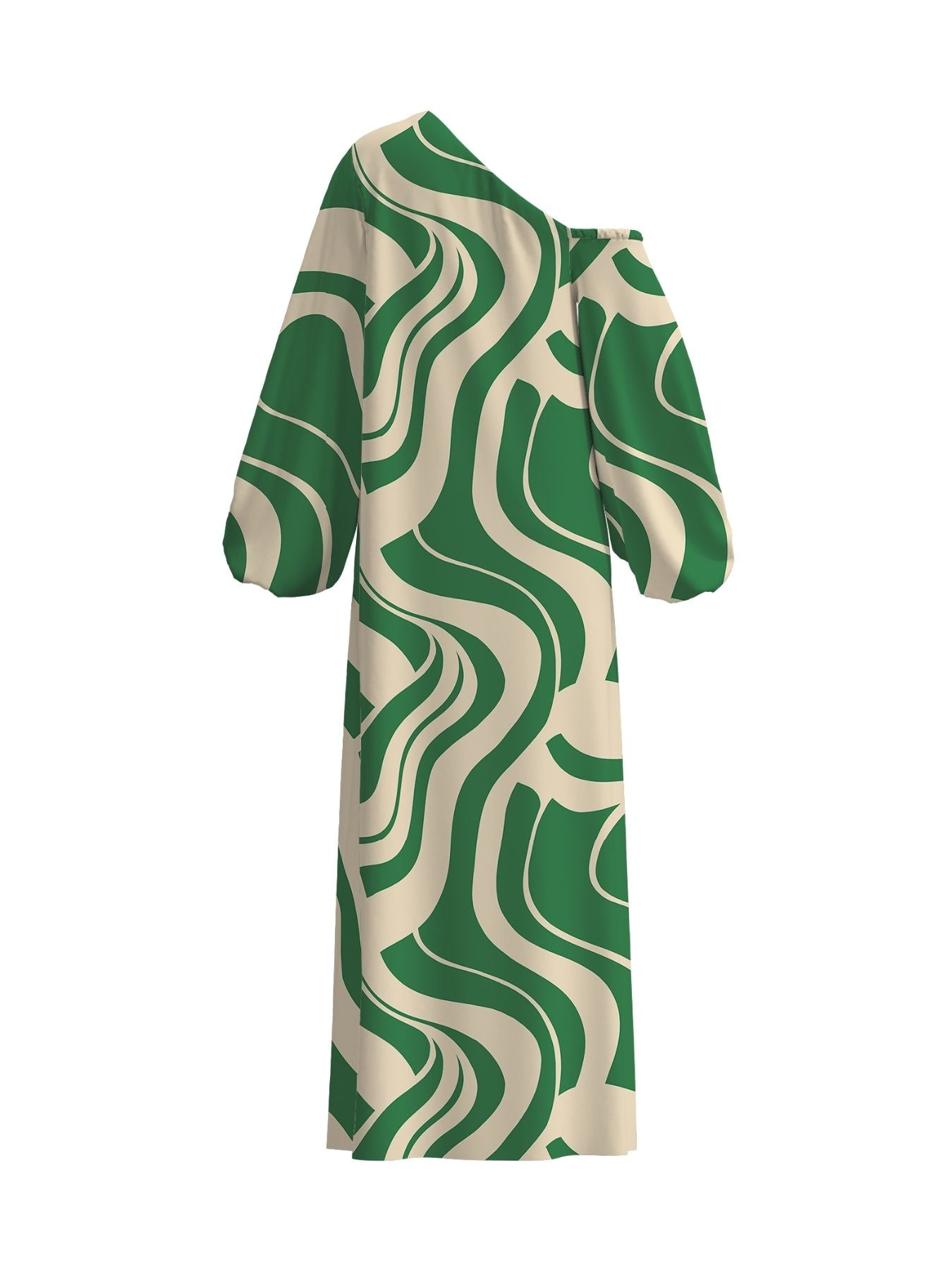 Printed Cotton Poplin Niva Dress - Luze Olive