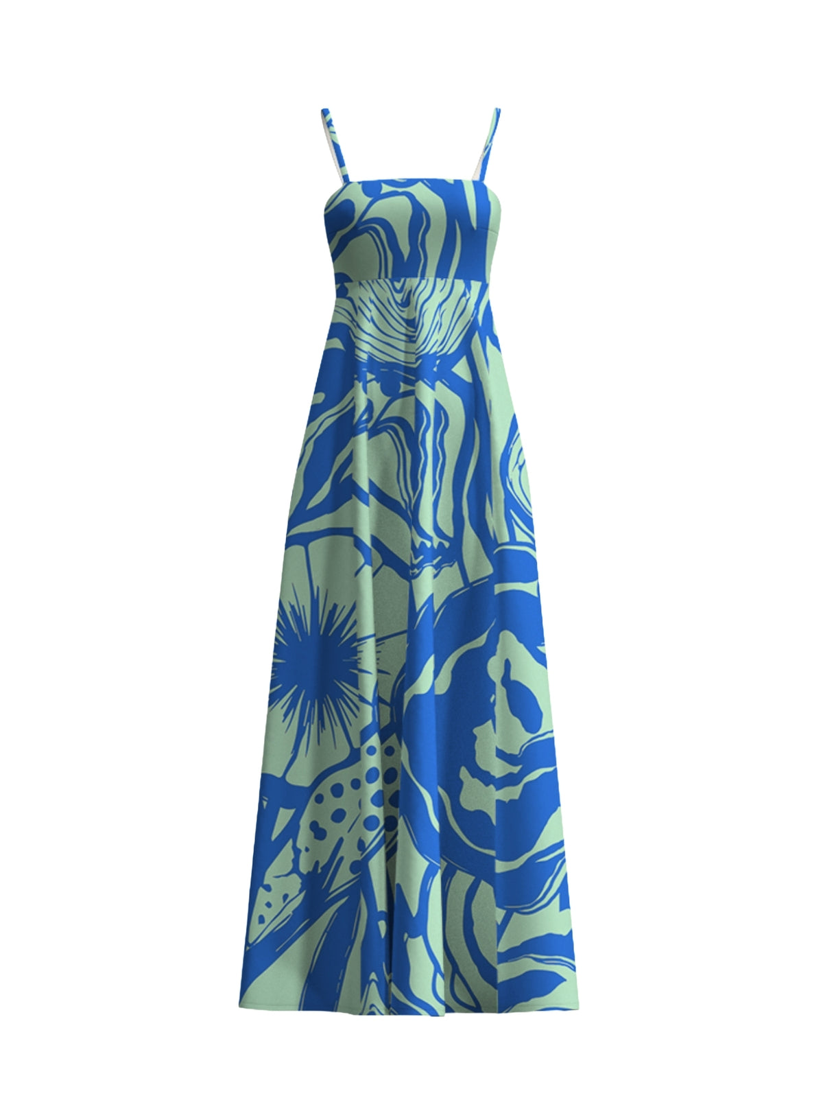 Printed Cotton Poplin Oria Dress - Tima Mint