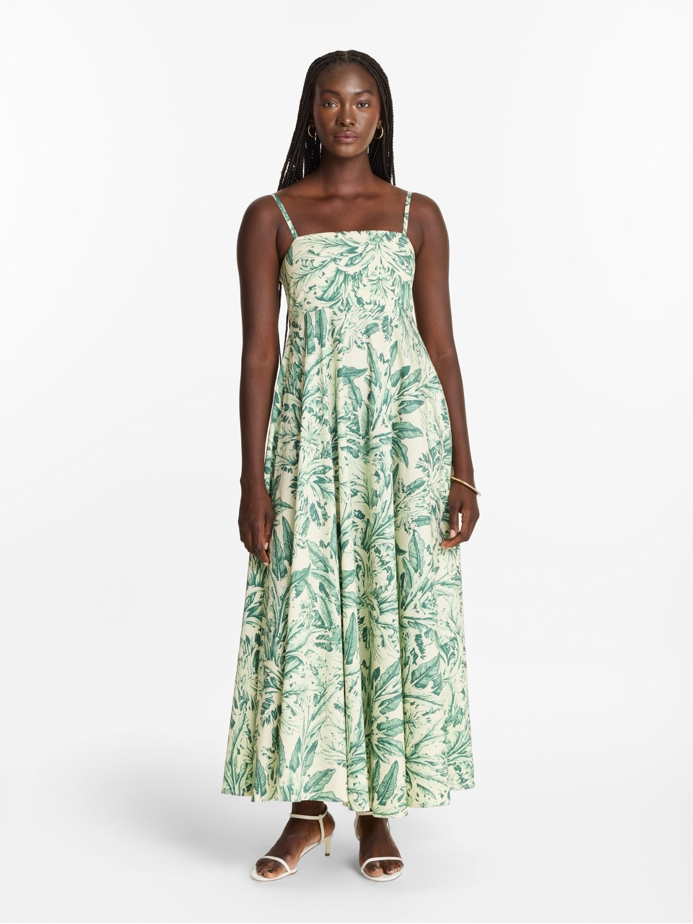 Printed Cotton Poplin Oria Dress - Toile Olive