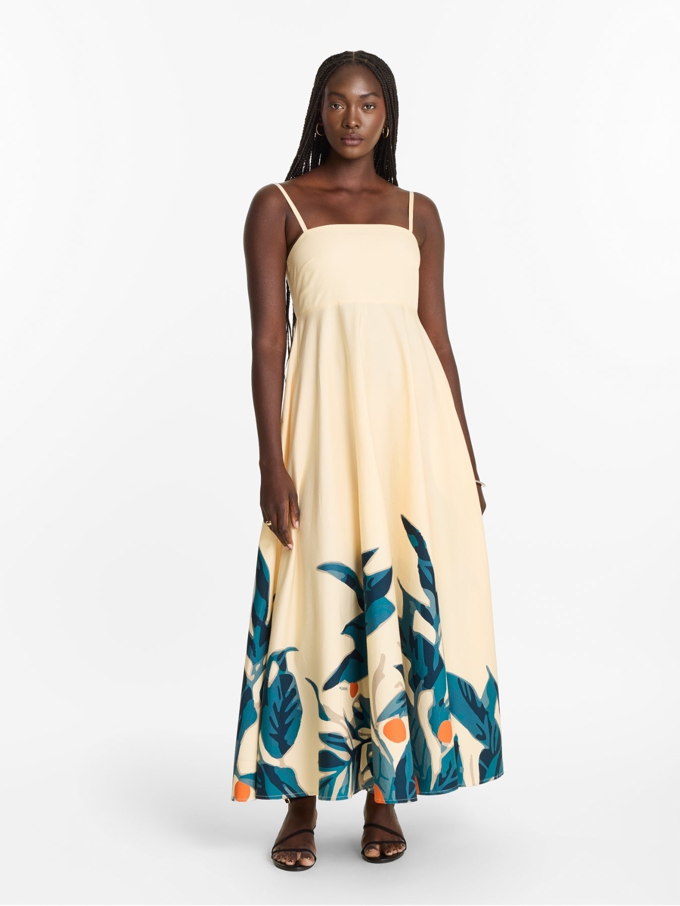 Printed Cotton Poplin Oria Dress - Zest Navy