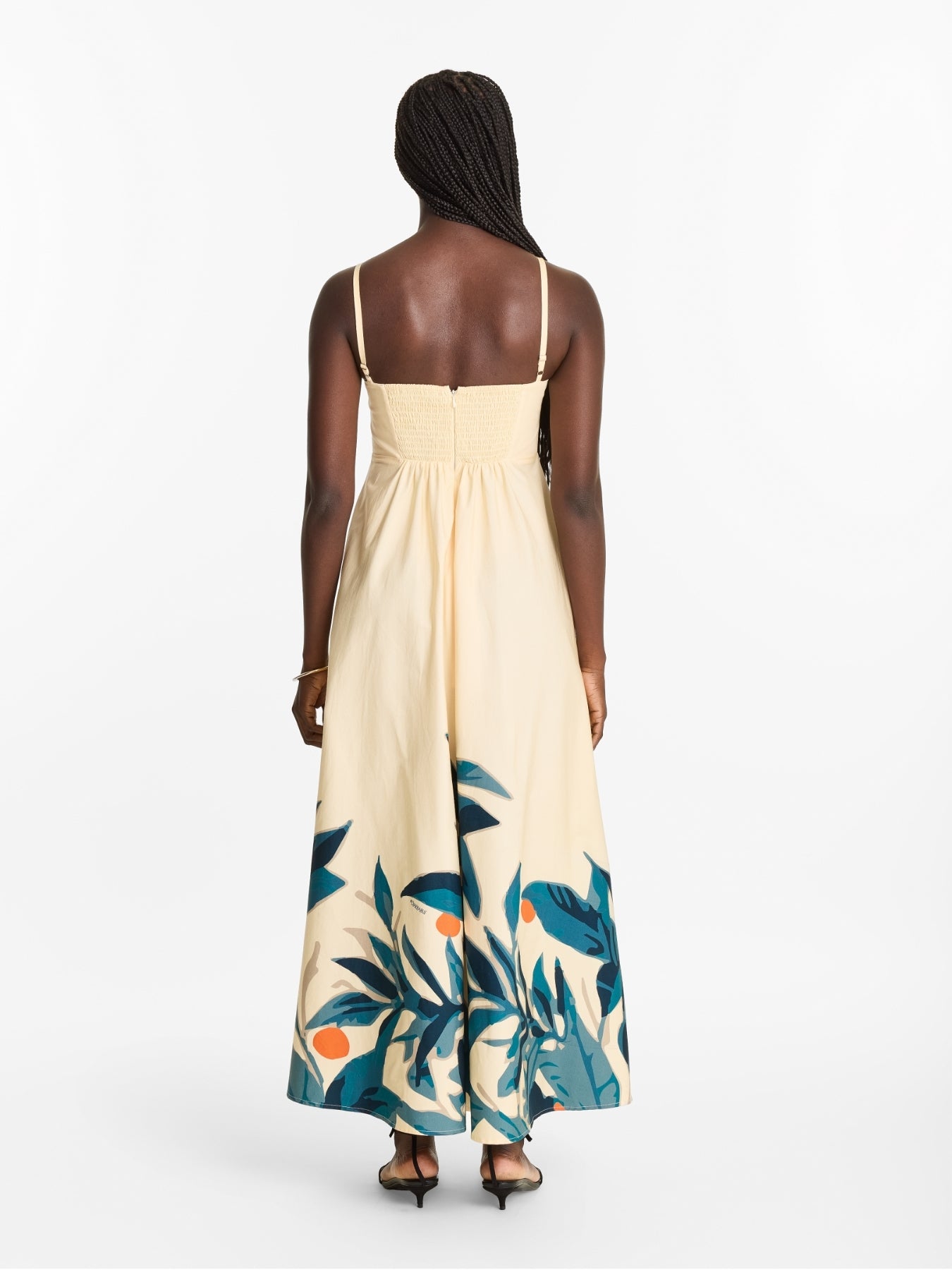 Printed Cotton Poplin Oria Dress - Zest Navy