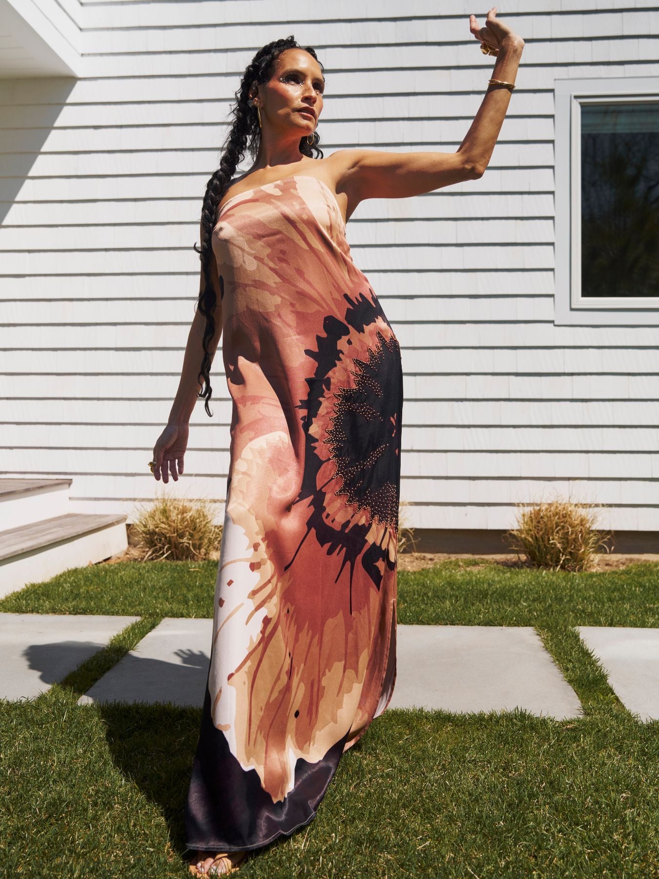 Handbeaded Tubi Dress - Amor Rose