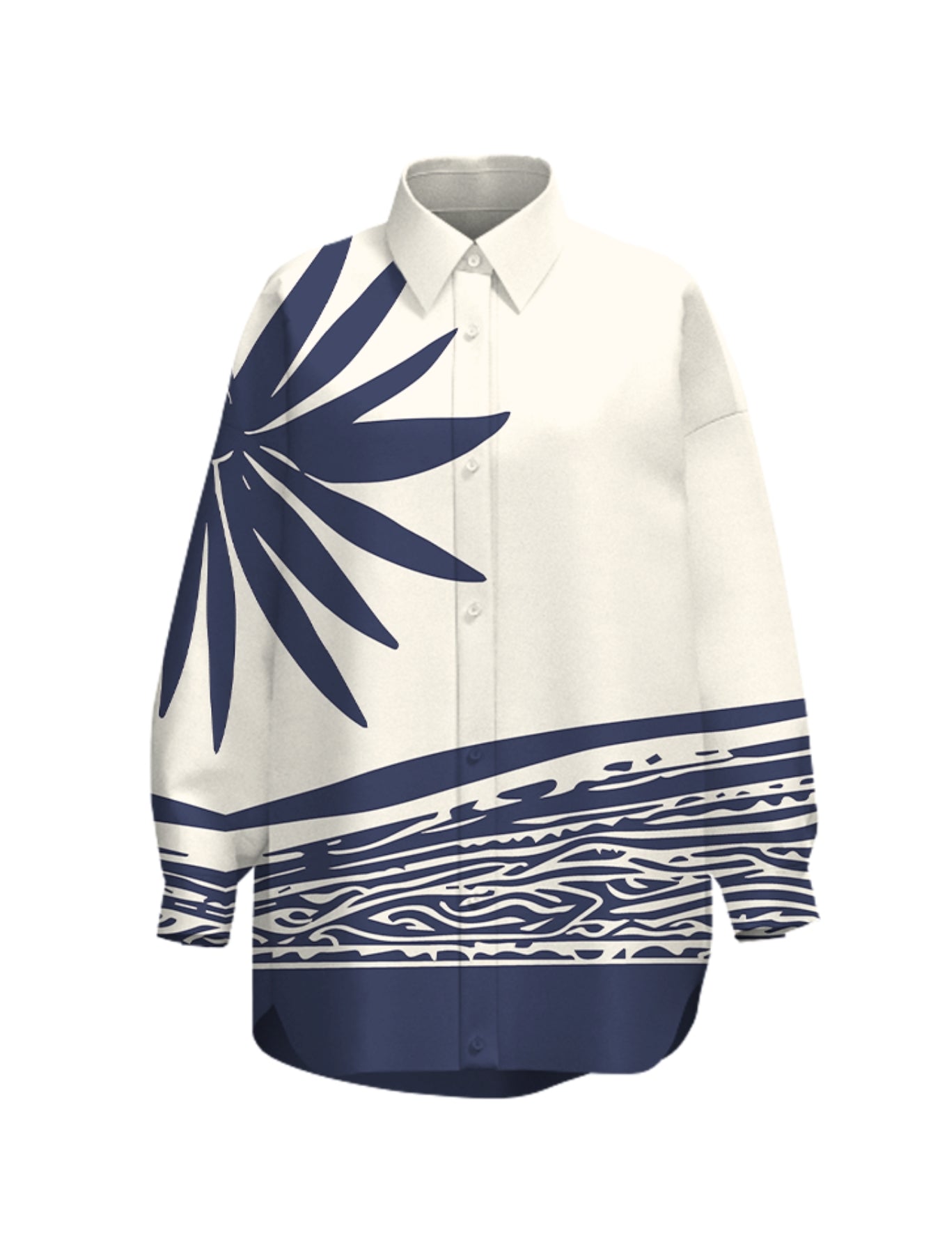 Printed Linen Rina Top - Maja Navy