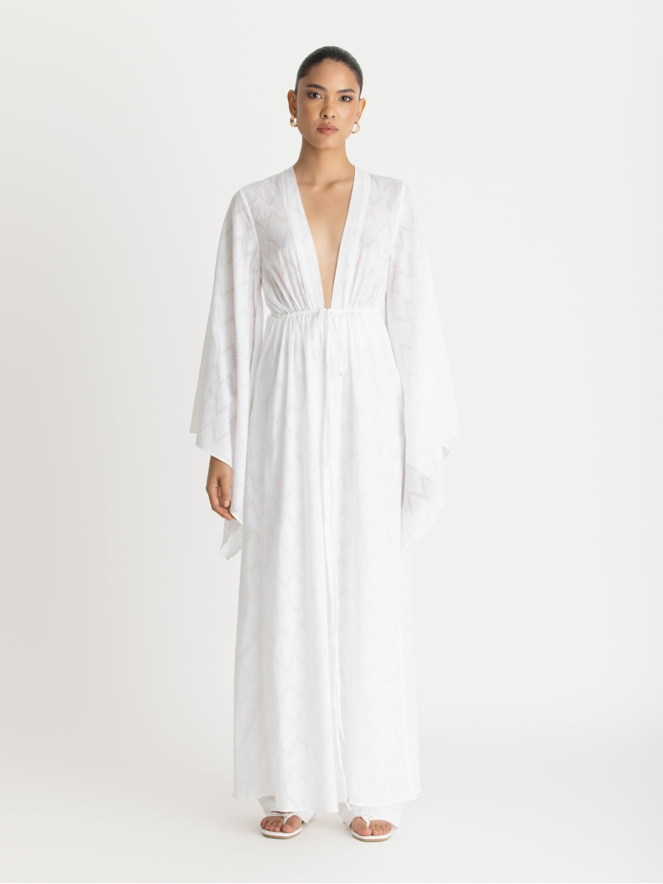 Sirene Cotton Kimono - Ondas Blanc