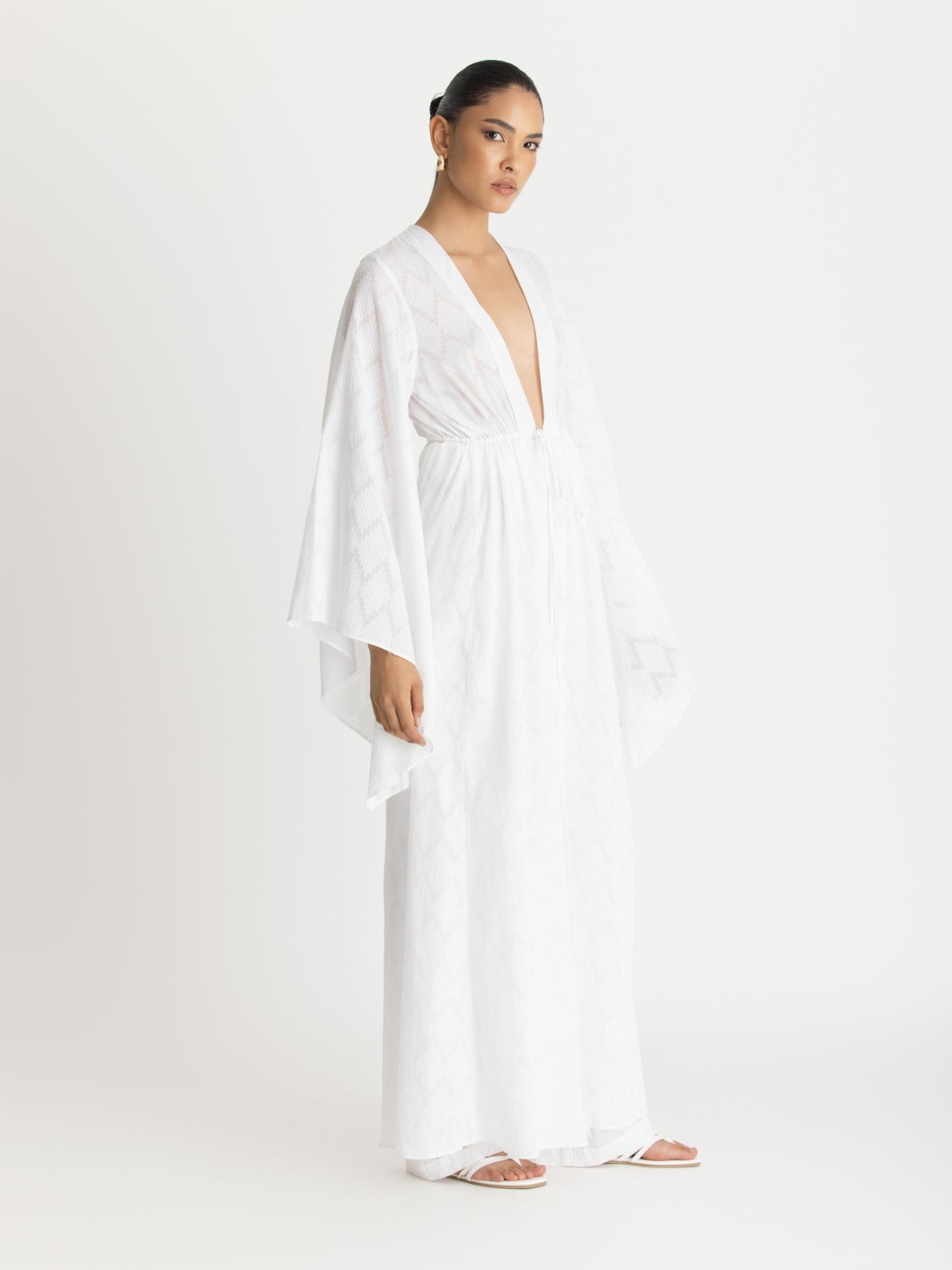 Sirene Cotton Kimono - Ondas Blanc
