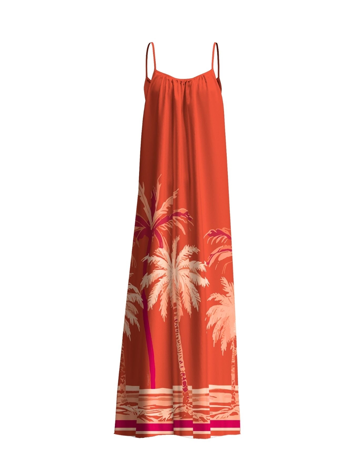 Printed Linen Sol Dress - Coco Terracota