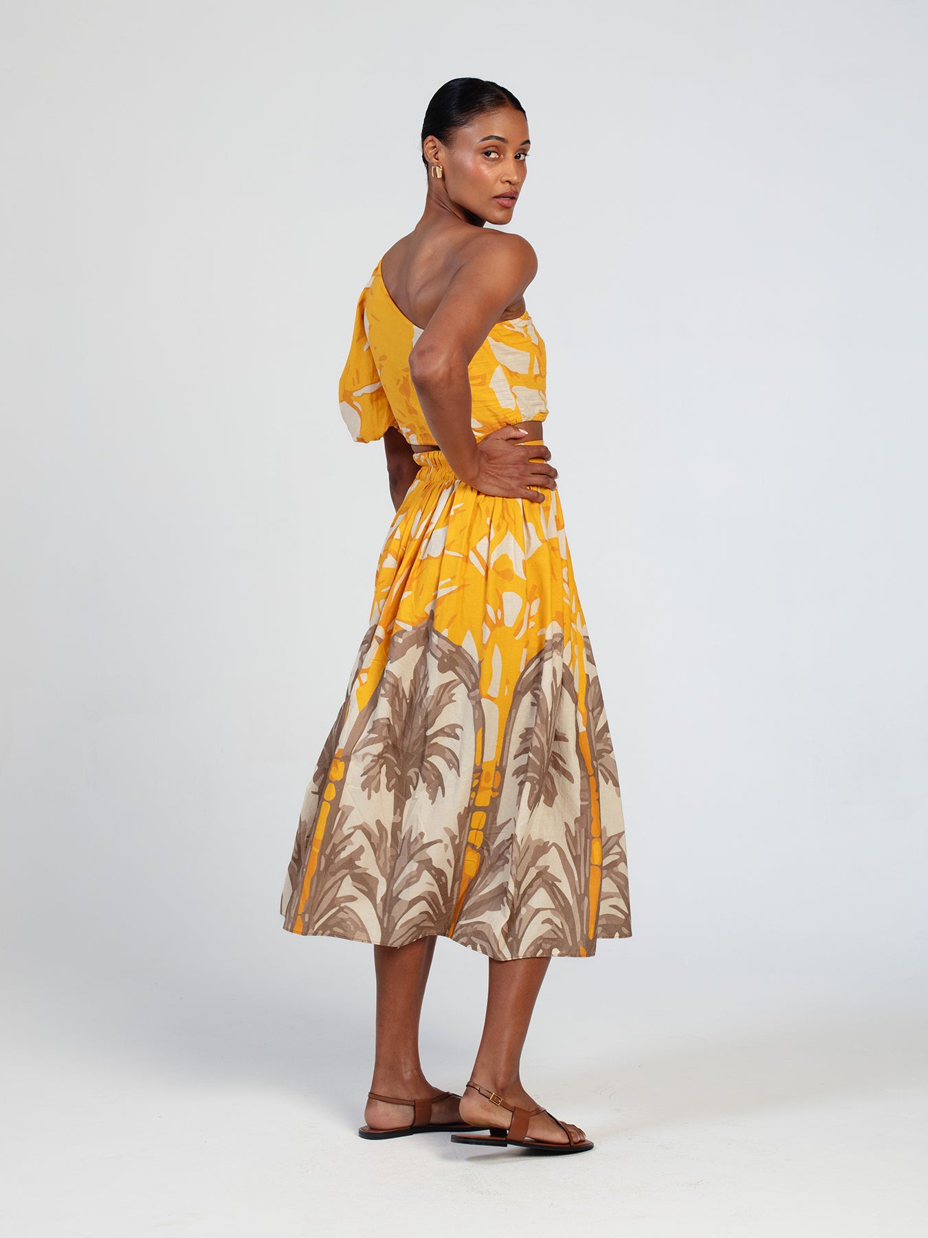 Printed Linen Taz Skirt - Avena Mustard