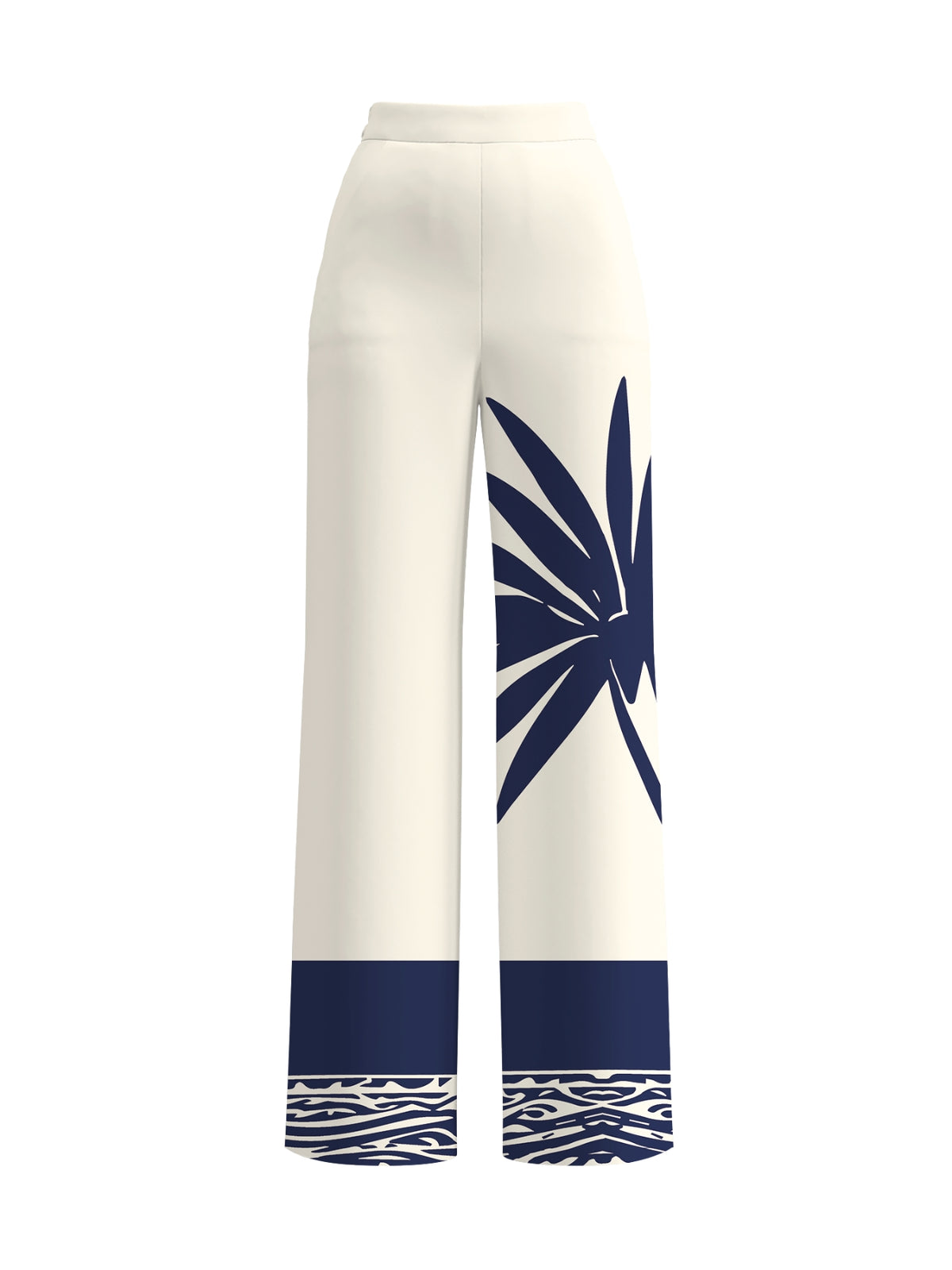 Printed Linen Tova Pants - Baya Navy