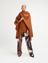 Wrap Cape  - Solid Brown