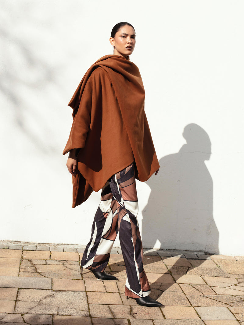 Wrap Cape  - Solid Brown