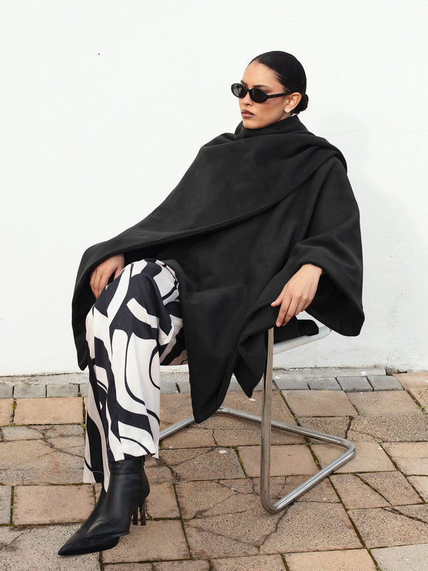 Wrap Cape  - Solid Black