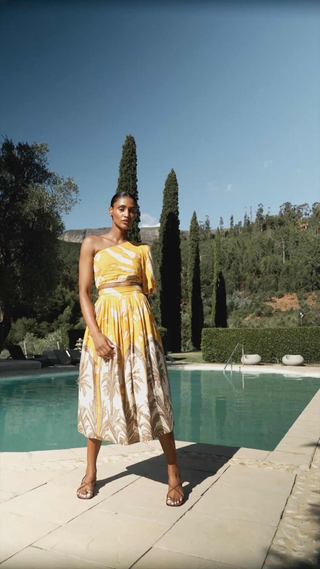 Printed Linen Taz Skirt - Avena Mustard