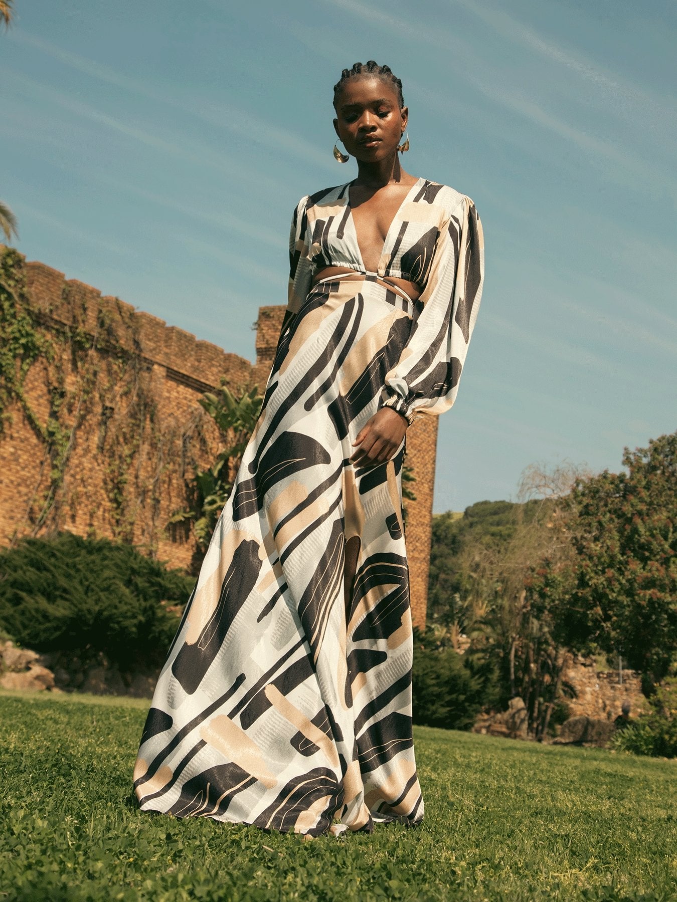 Amal Dress - Abstract Noir - diarrablu
