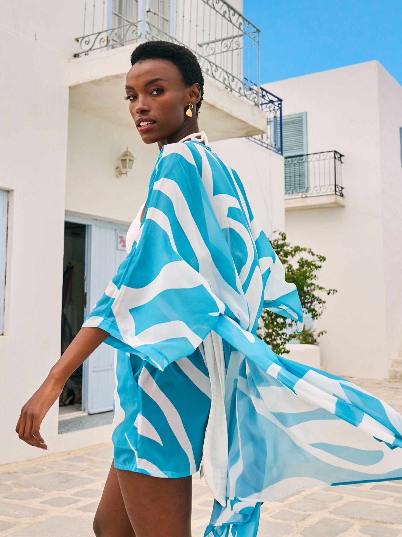 Cabana Kimono - Swirl Blu - diarrablu