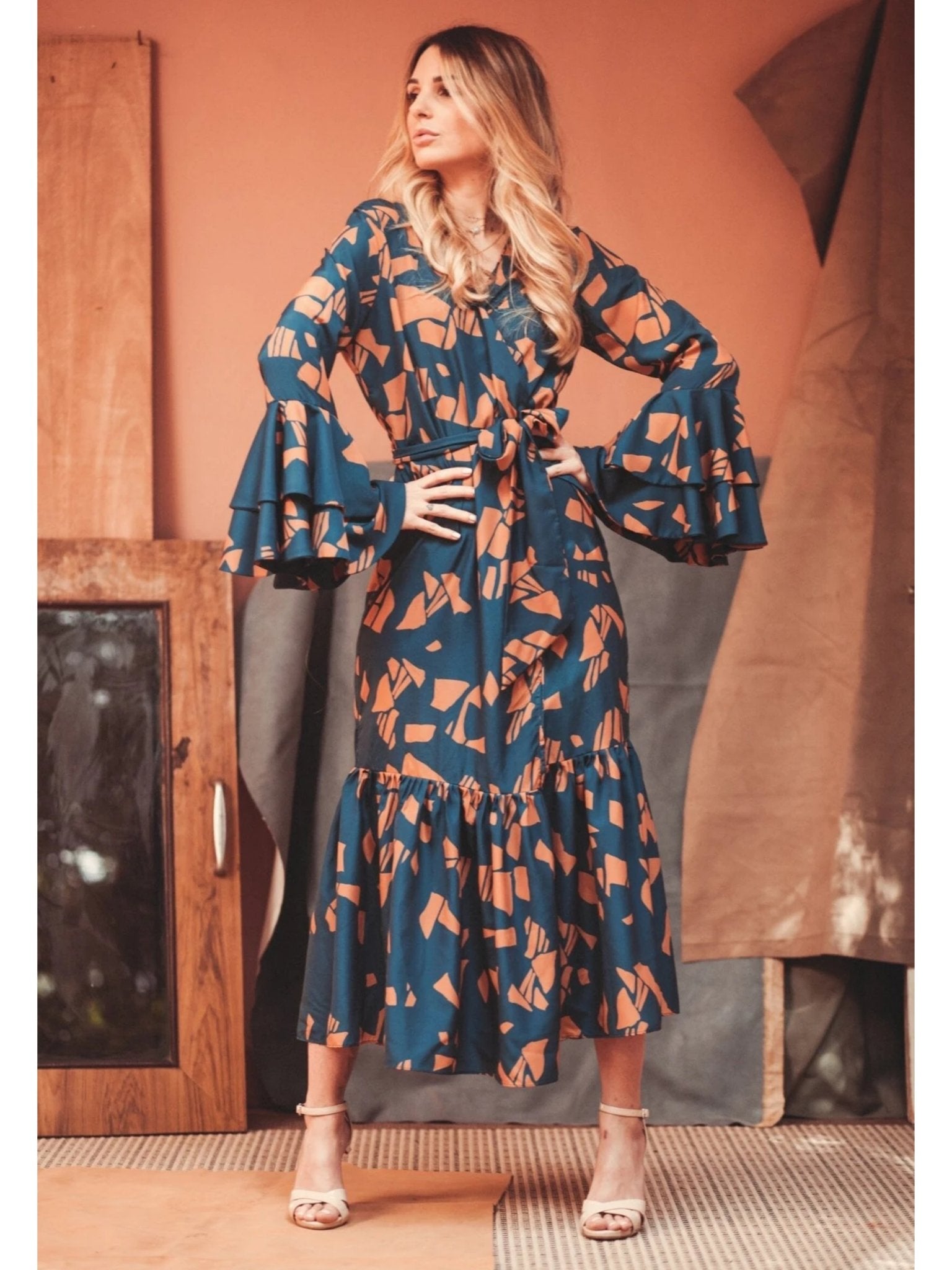 Isseu Dress - Gyraf Blue - diarrablu