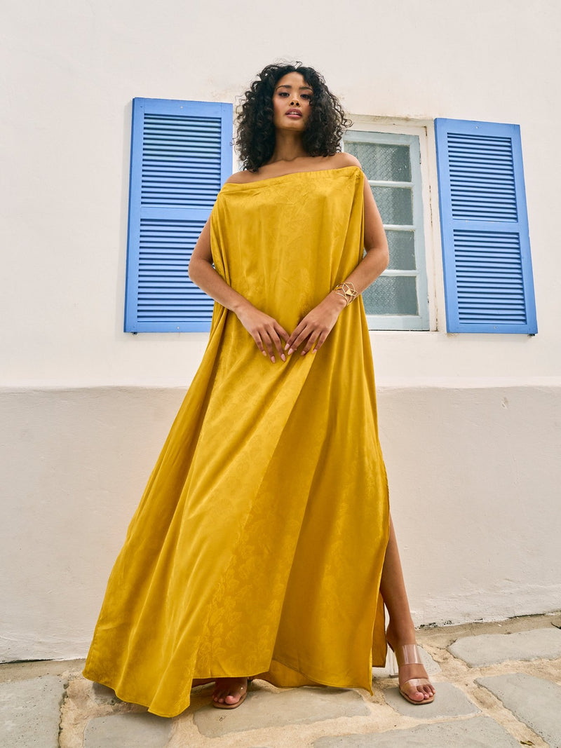 Rhea Dress - Zeen Mustard - diarrablu