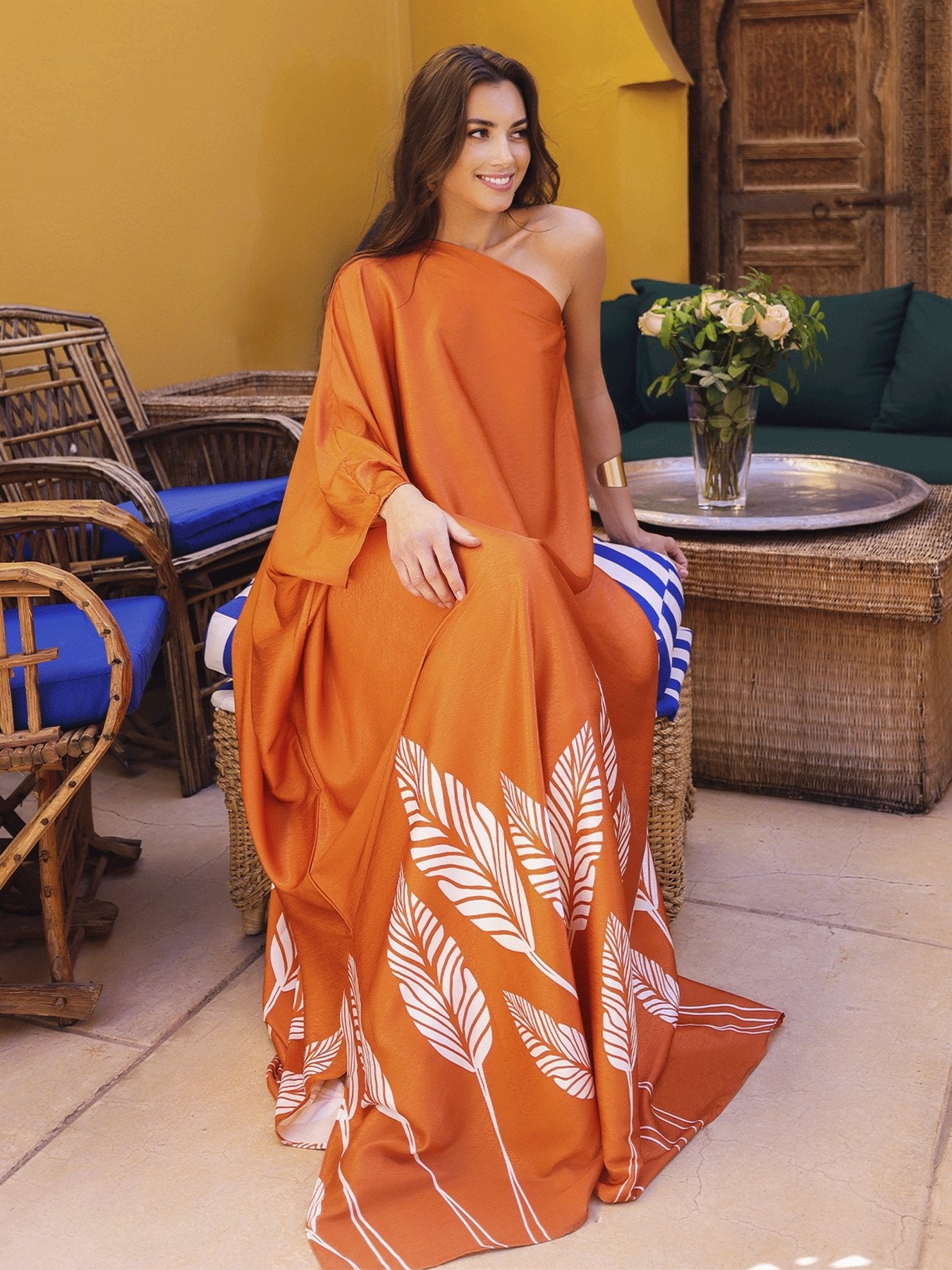 Satu Dress - Palms Orange - diarrablu
