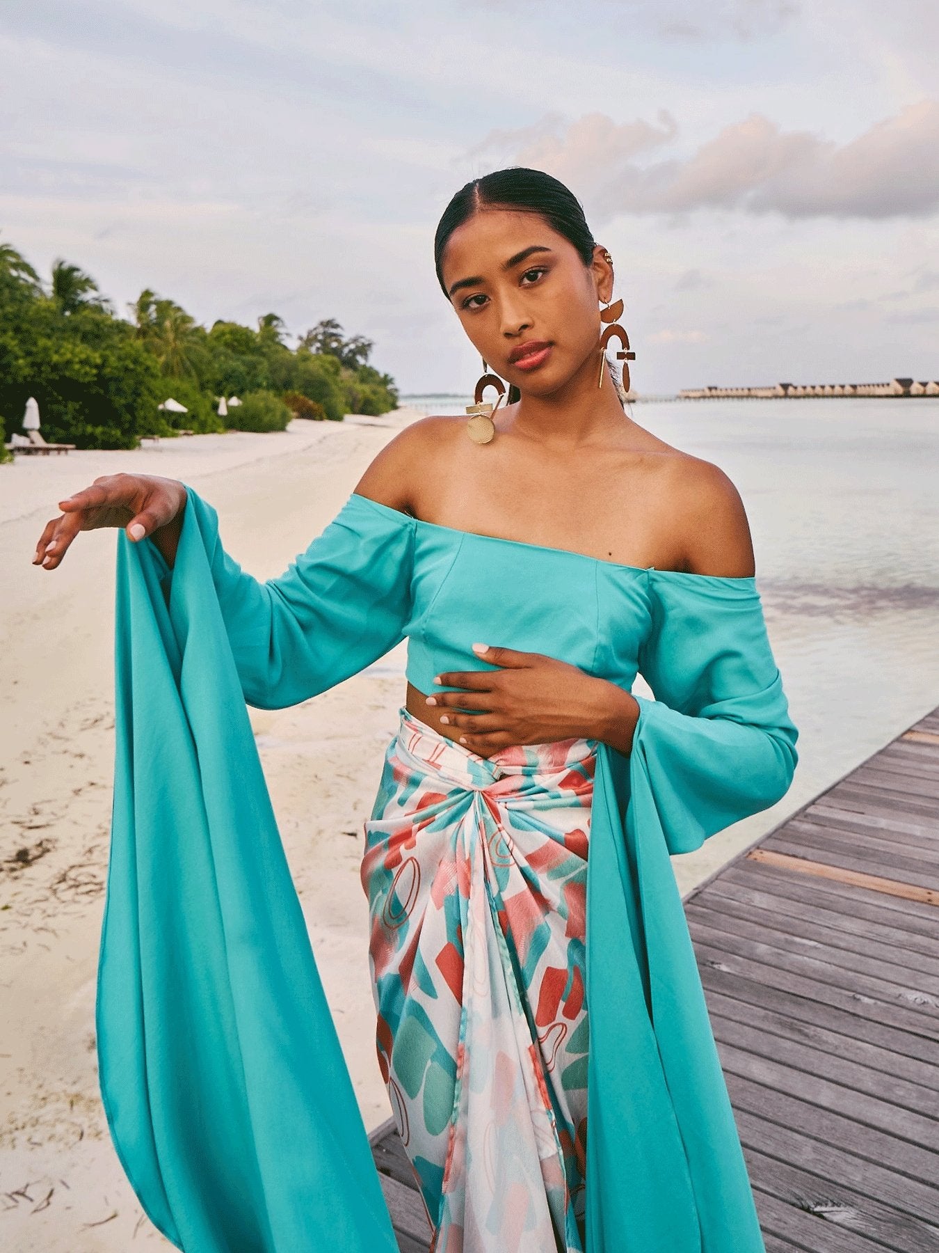 Sustainable Kinu Top - Solid Aqua - diarrablu