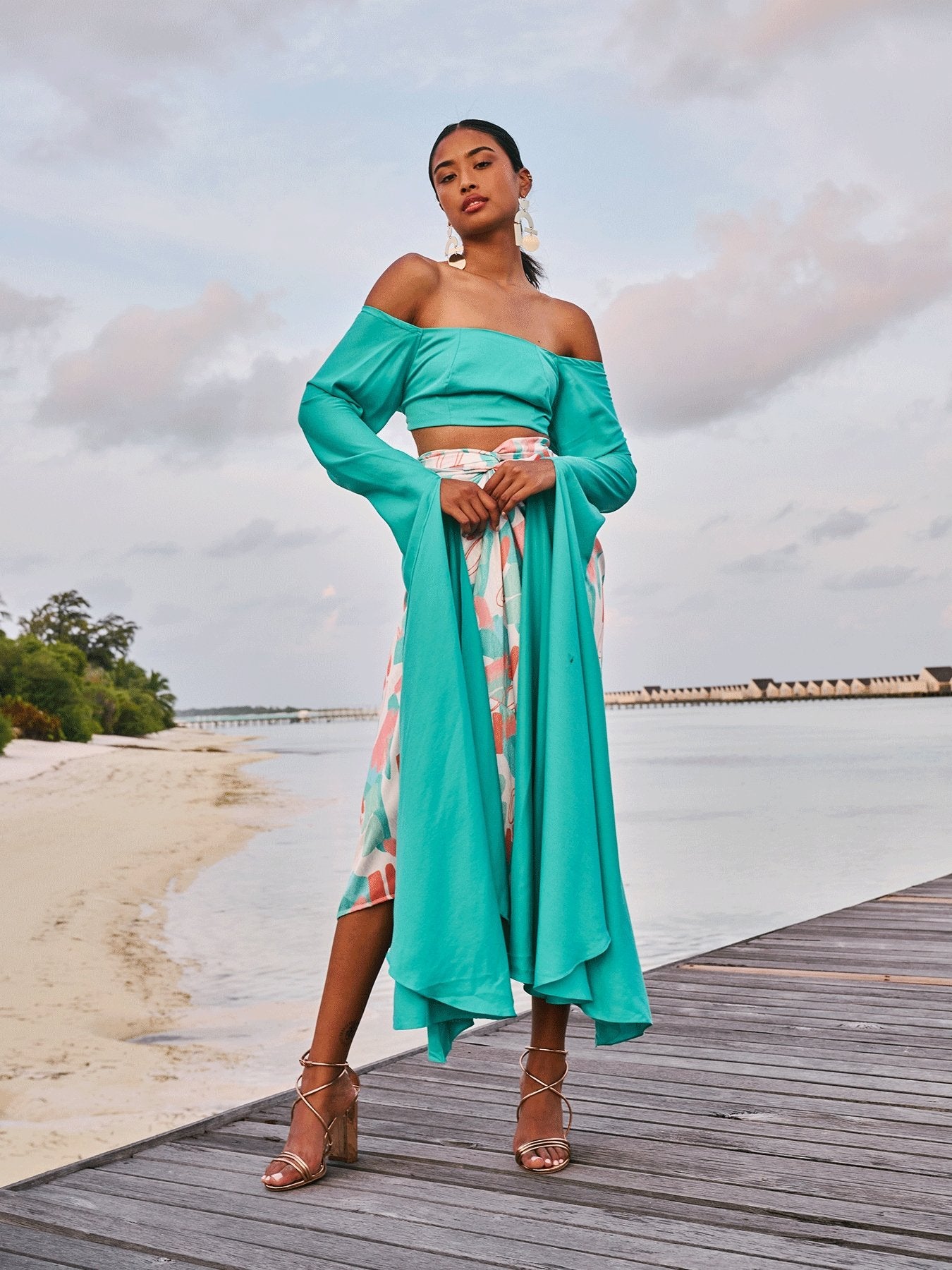 Sustainable Kinu Top - Solid Aqua - diarrablu