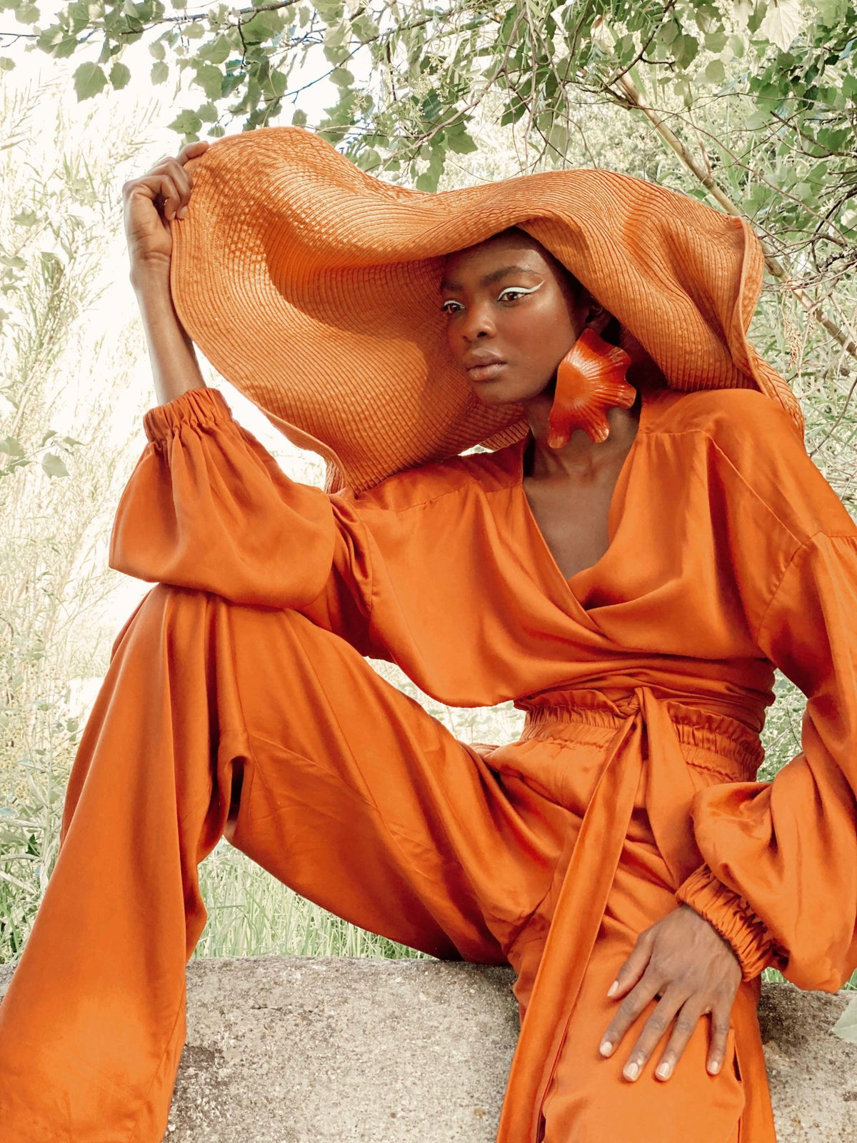 Sustainable Leer Pants - RUST - diarrablu