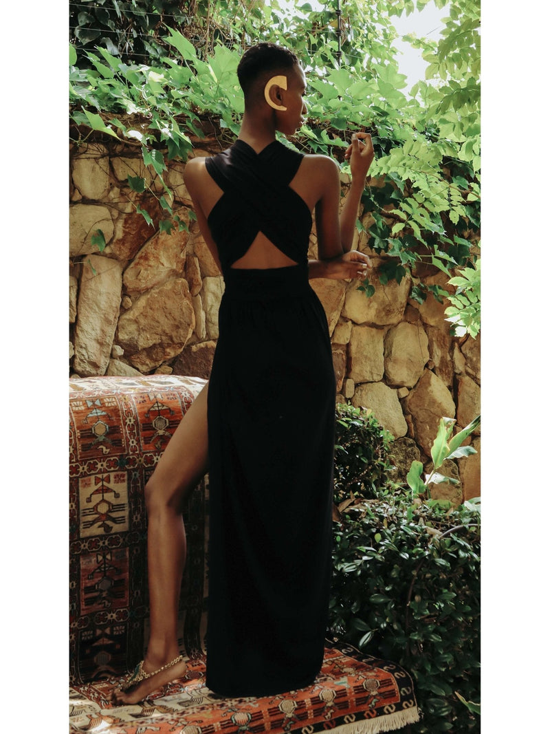 Sustainable Mailys Dress - Solid Noir - diarrablu