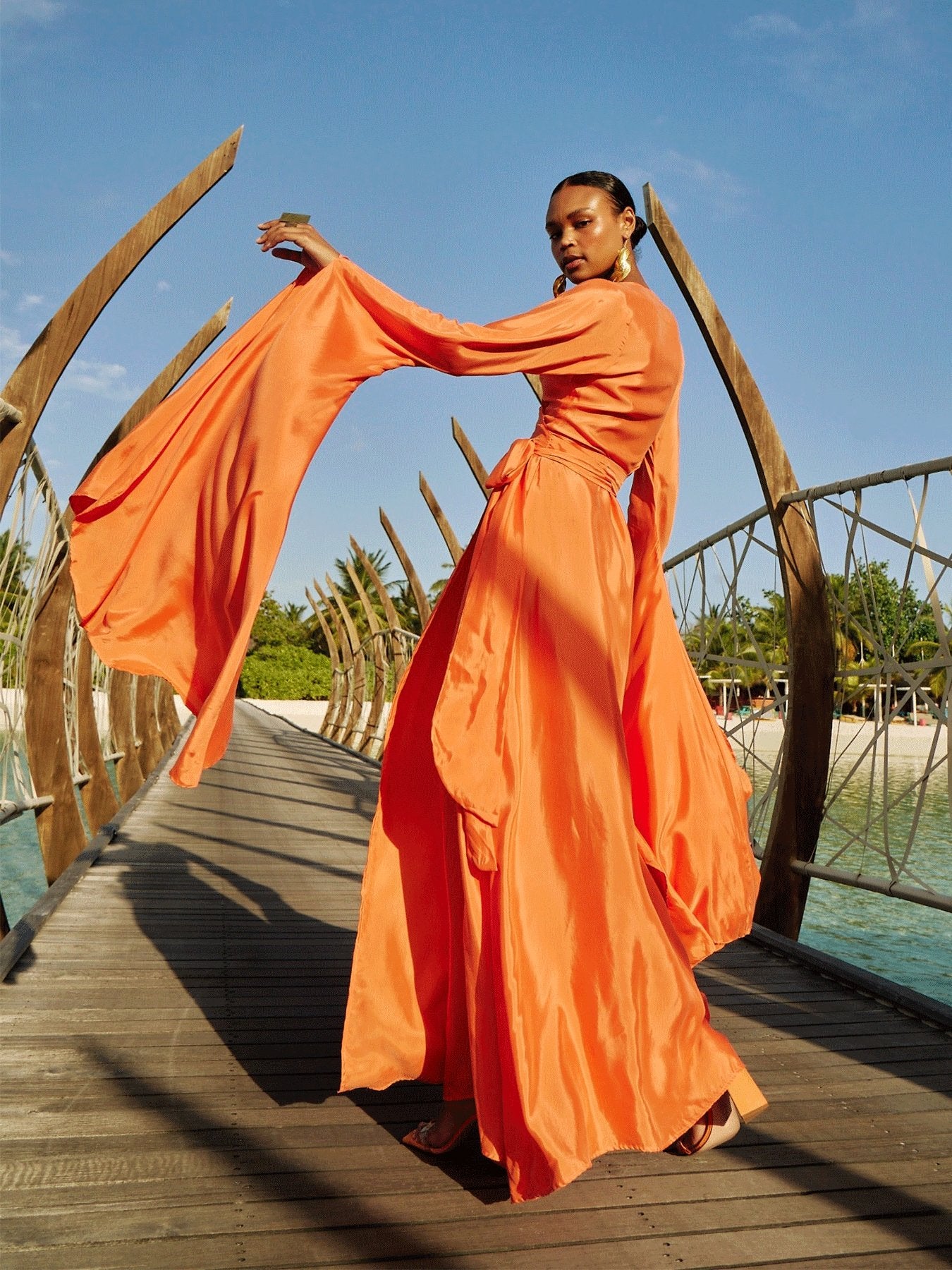 Sustainable Maya Dress - Solid Coral - diarrablu