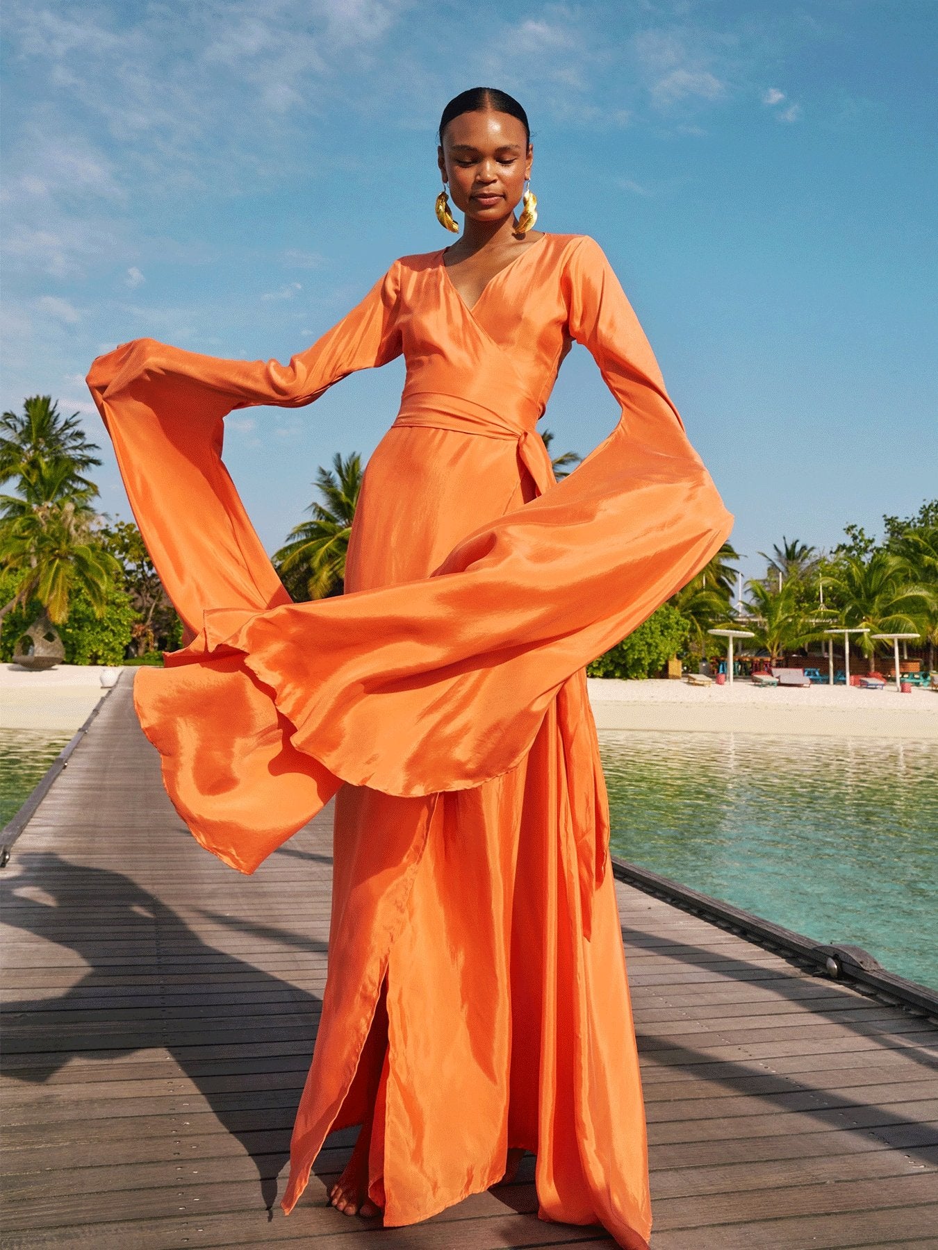 Sustainable Maya Dress - Solid Coral - diarrablu