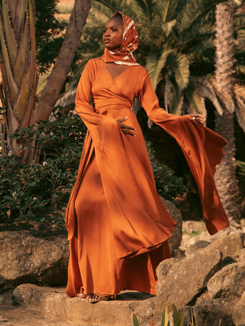 Sustainable Maya Dress - Solid Rust - diarrablu