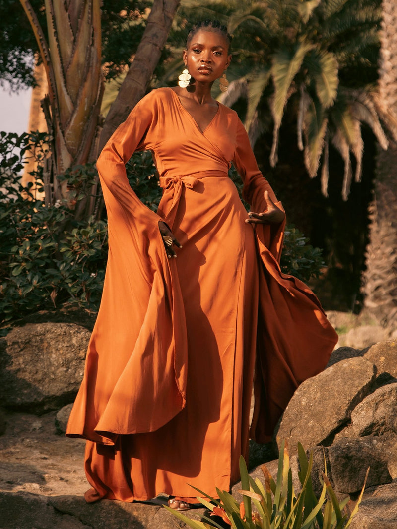 Sustainable Maya Dress - Solid Rust - diarrablu